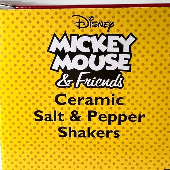 Disney Kissing Mickey Minnie Mouse Ceramic Salt Pepper Shakers Set of 2 - Picture 2 of 14